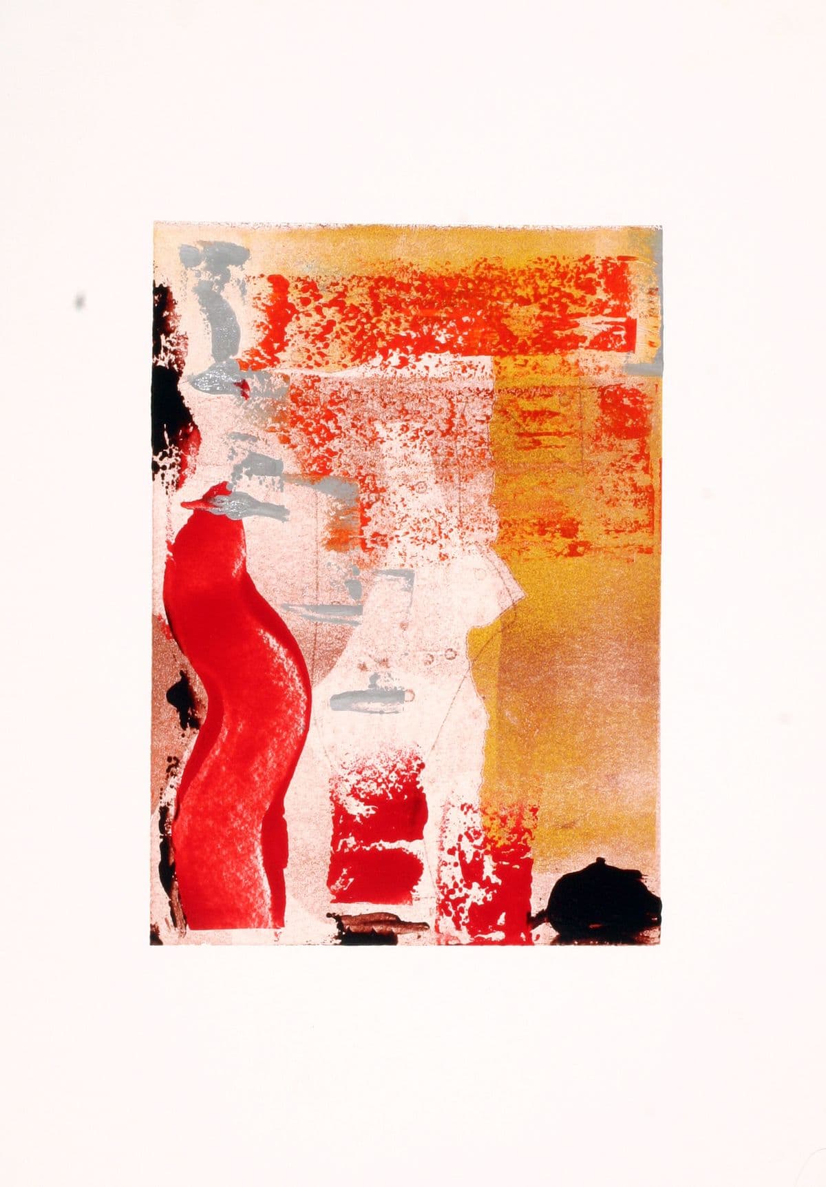 Druck in Rot, Orange, Weiss